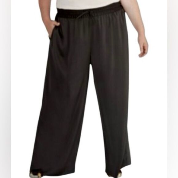 Rachel Zoe Wide Leg Elastic Waist Pants in Dark Black Women’s S - Picture 1 of 8